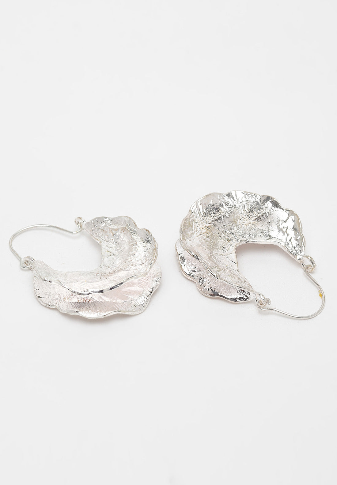 Avant-Garde Paris Metallic Silver Round Hoop Earrings