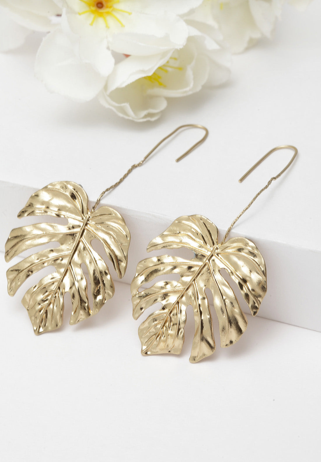 Avant-Garde Paris Gold Leaf Hanging Earrings