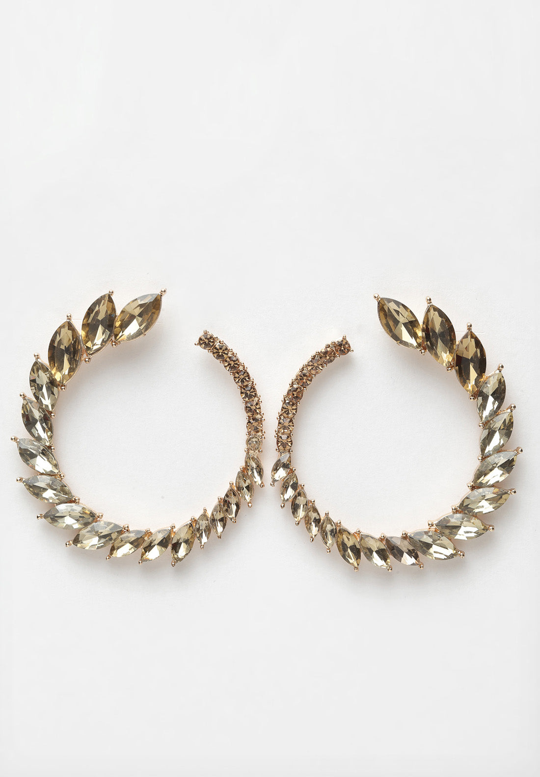 Avant-Garde Paris Gold Round Crystal Stud Earrings