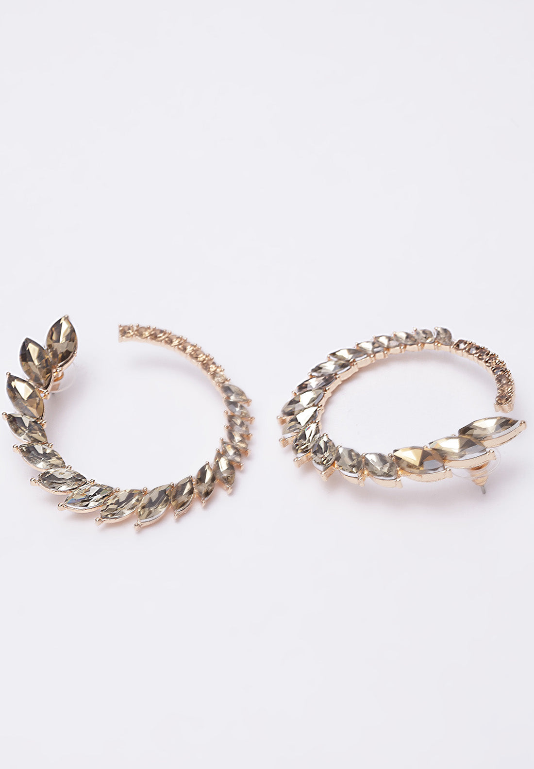 Avant-Garde Paris Gold Round Crystal Stud Earrings