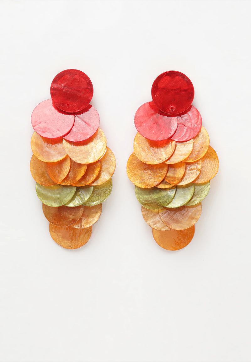 Boucles d'oreilles rondes en acrylique multicolores