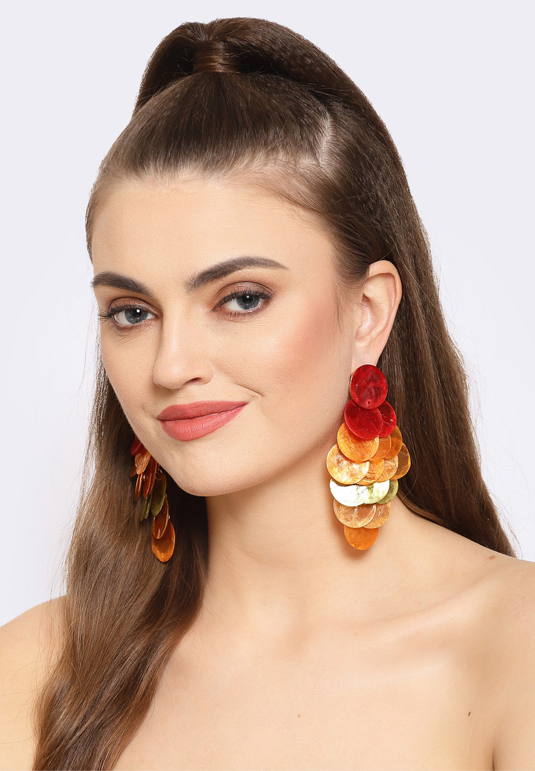 Multi-colored Round Acrylic  Earrings