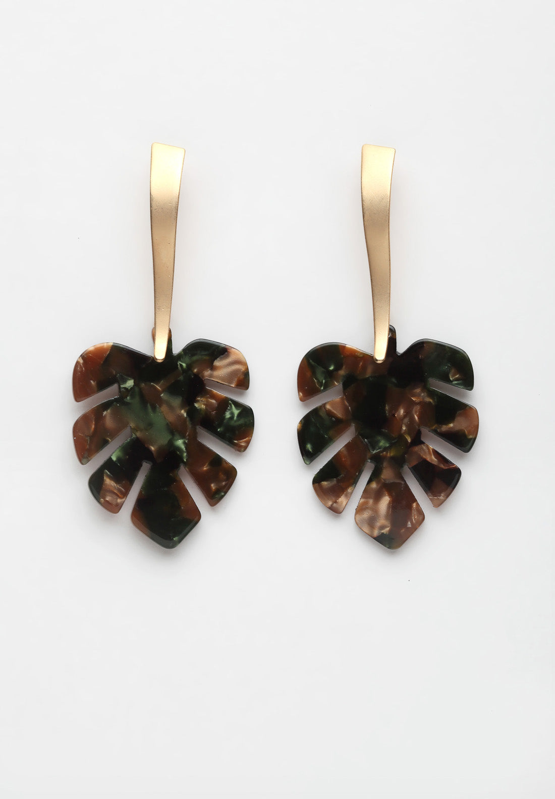 Avant-Garde Paris Multi-colored leaf Metallic Earrings