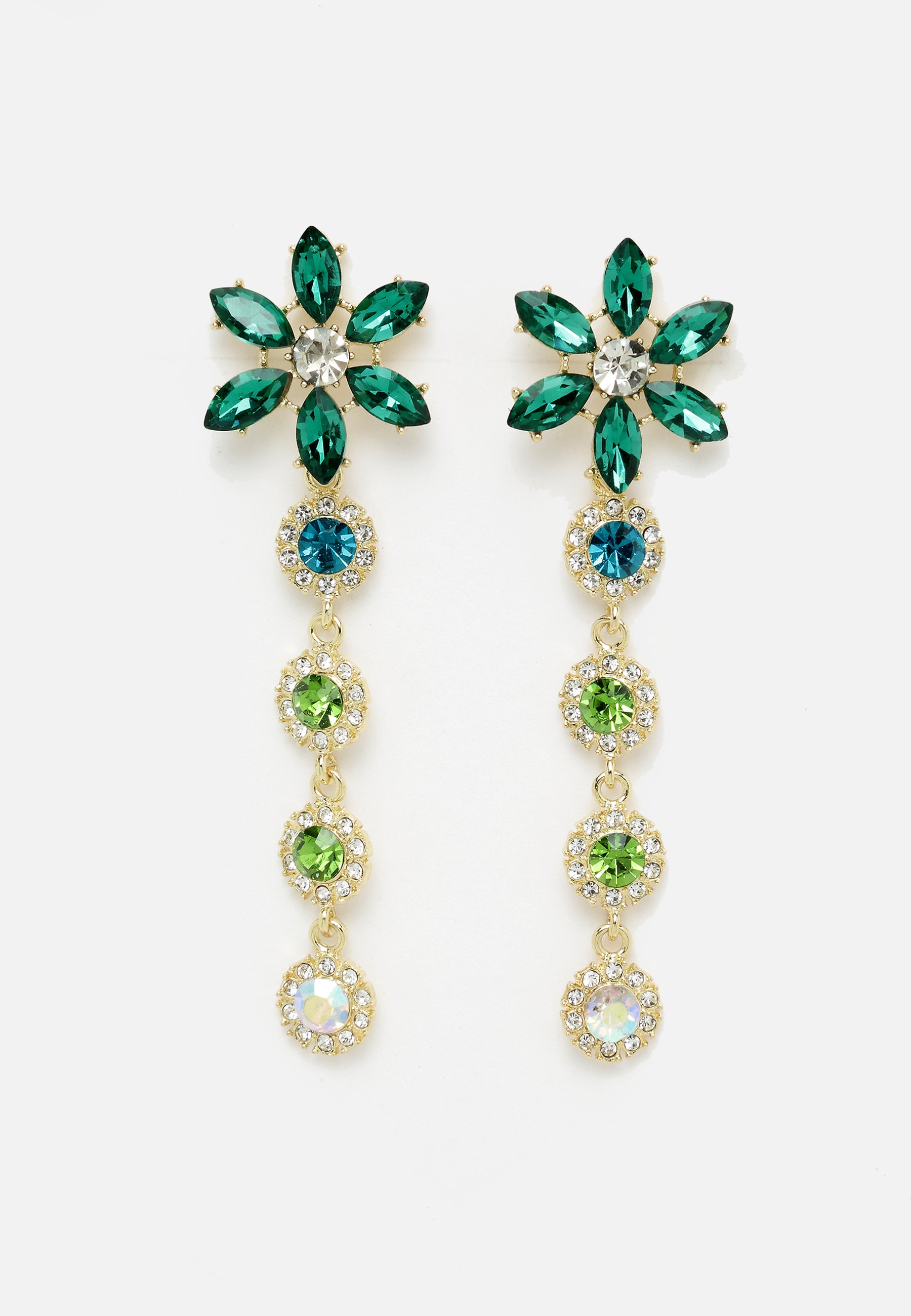 Avant-Garde Paris Floral Drop Long Earrings