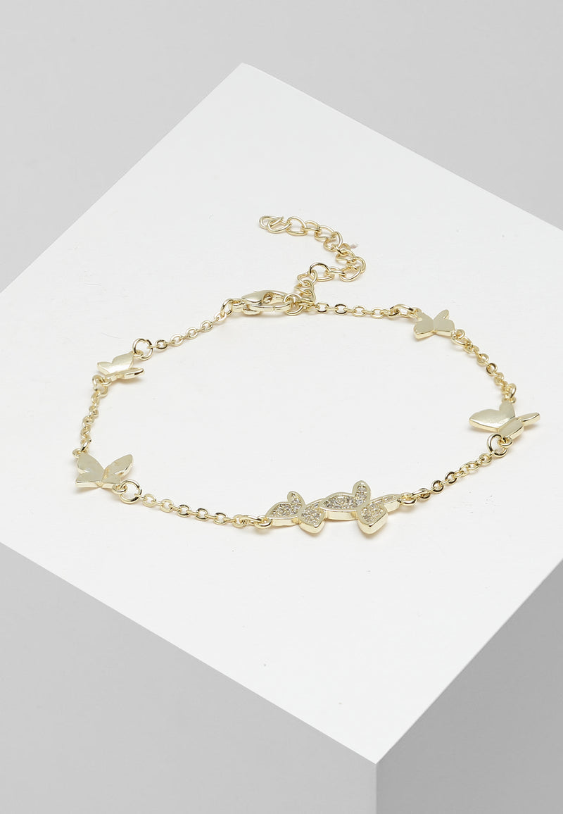 Gold-Plated Slim Leaf Bracelet