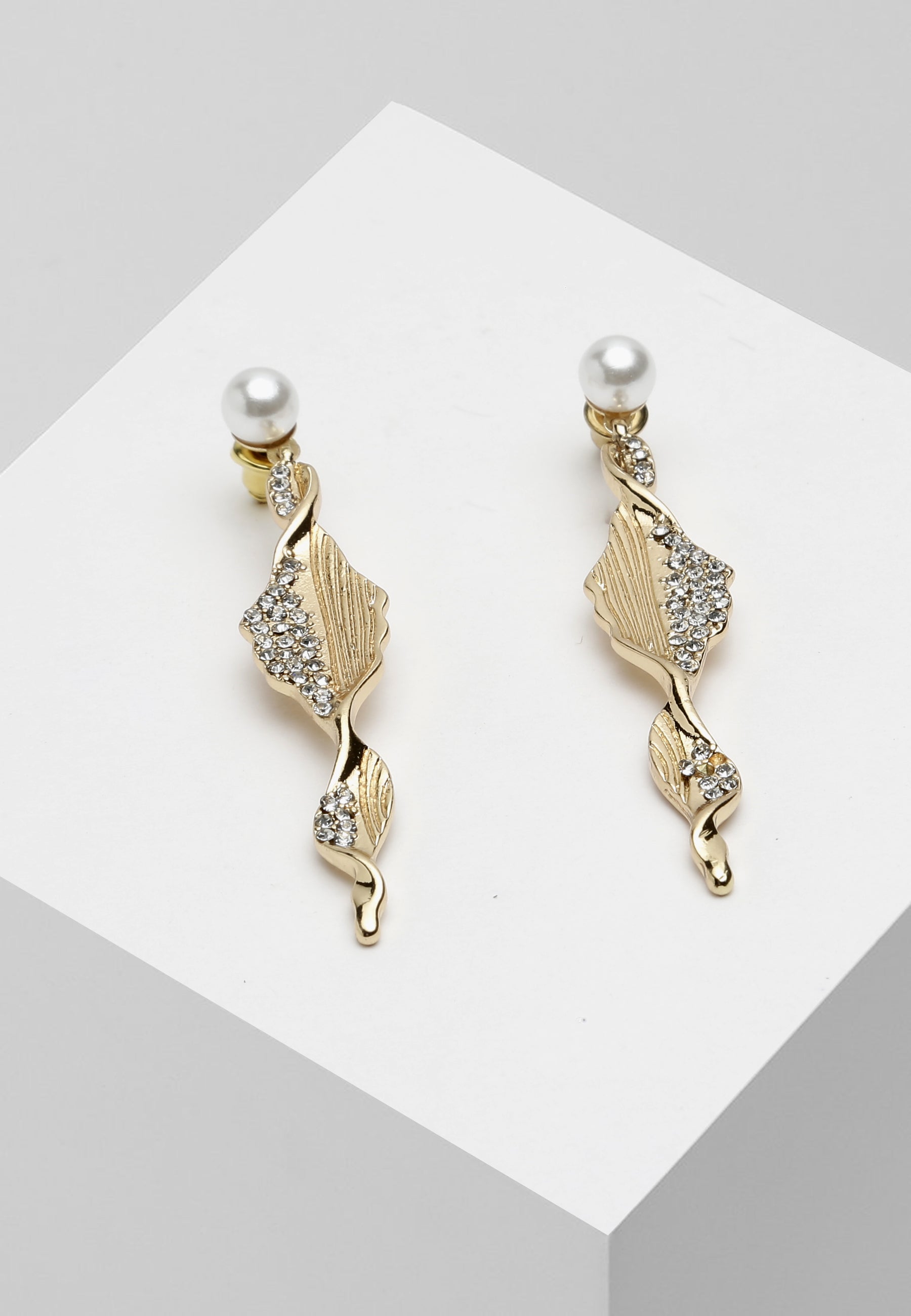 Avant-Garde Paris Gold Plated Twisted Leaf Earrings