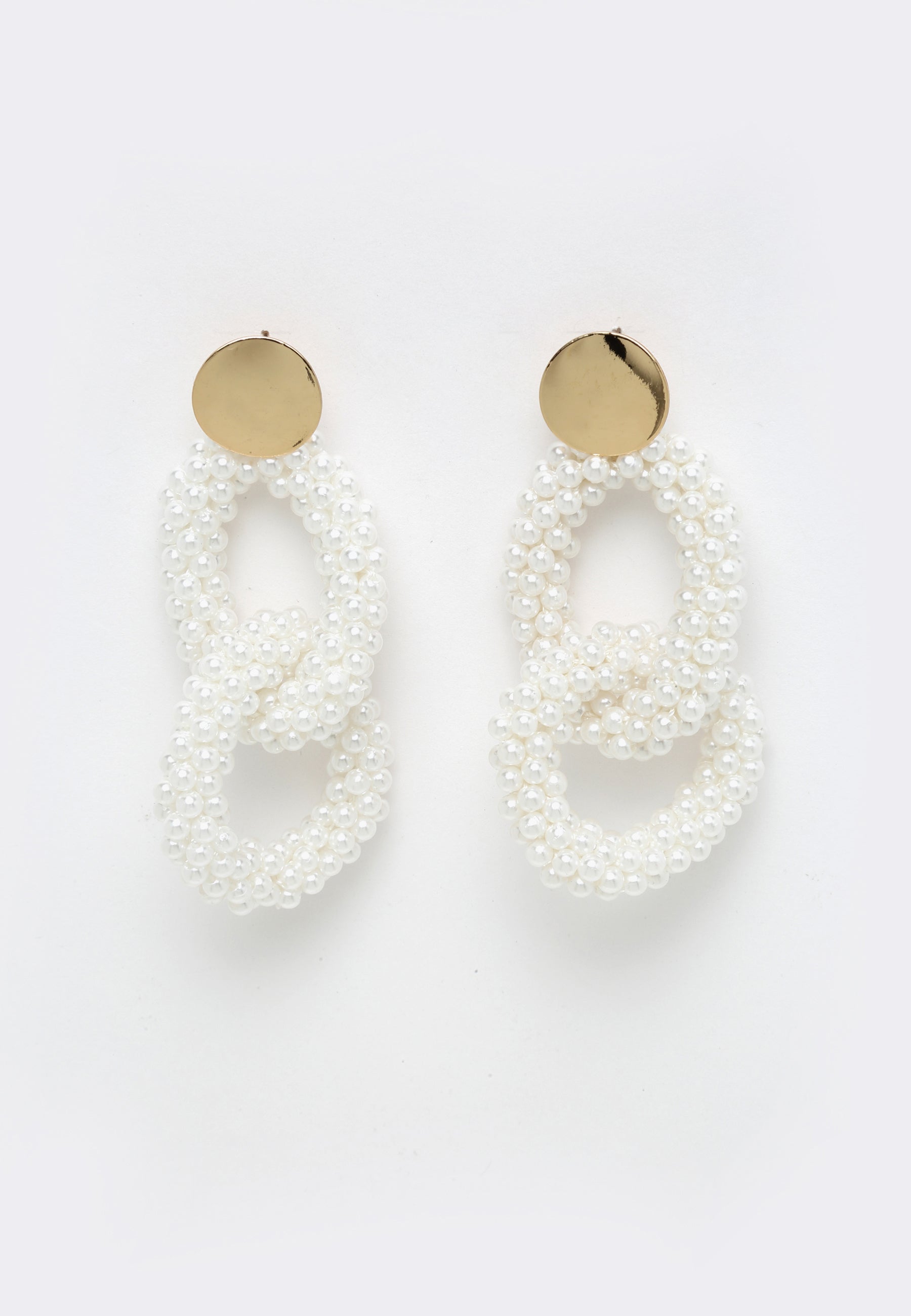 Intertwined white Dangler Earrings