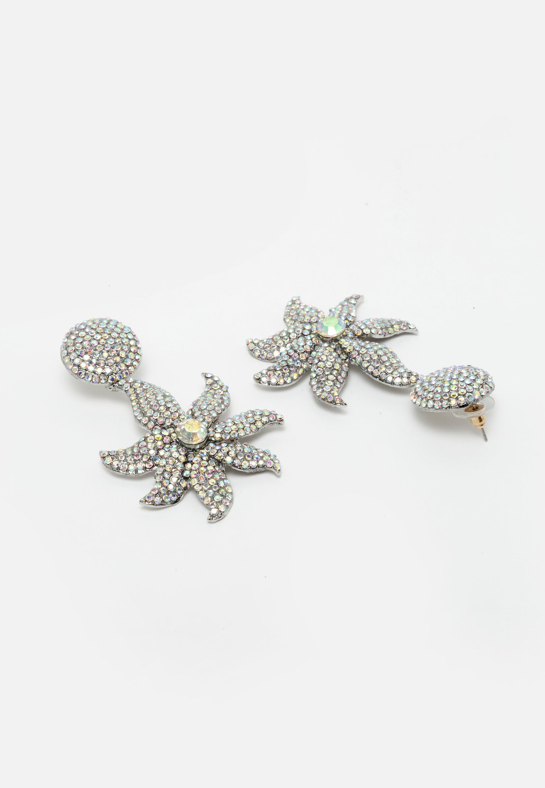Avant-Garde Paris Luxury Crystallized Floral Drop Earrings