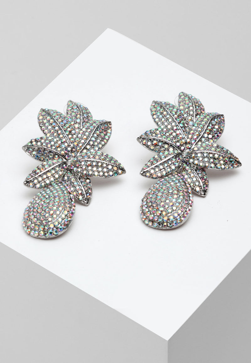 Luxury Crystallized Leaves Drop Earrings
