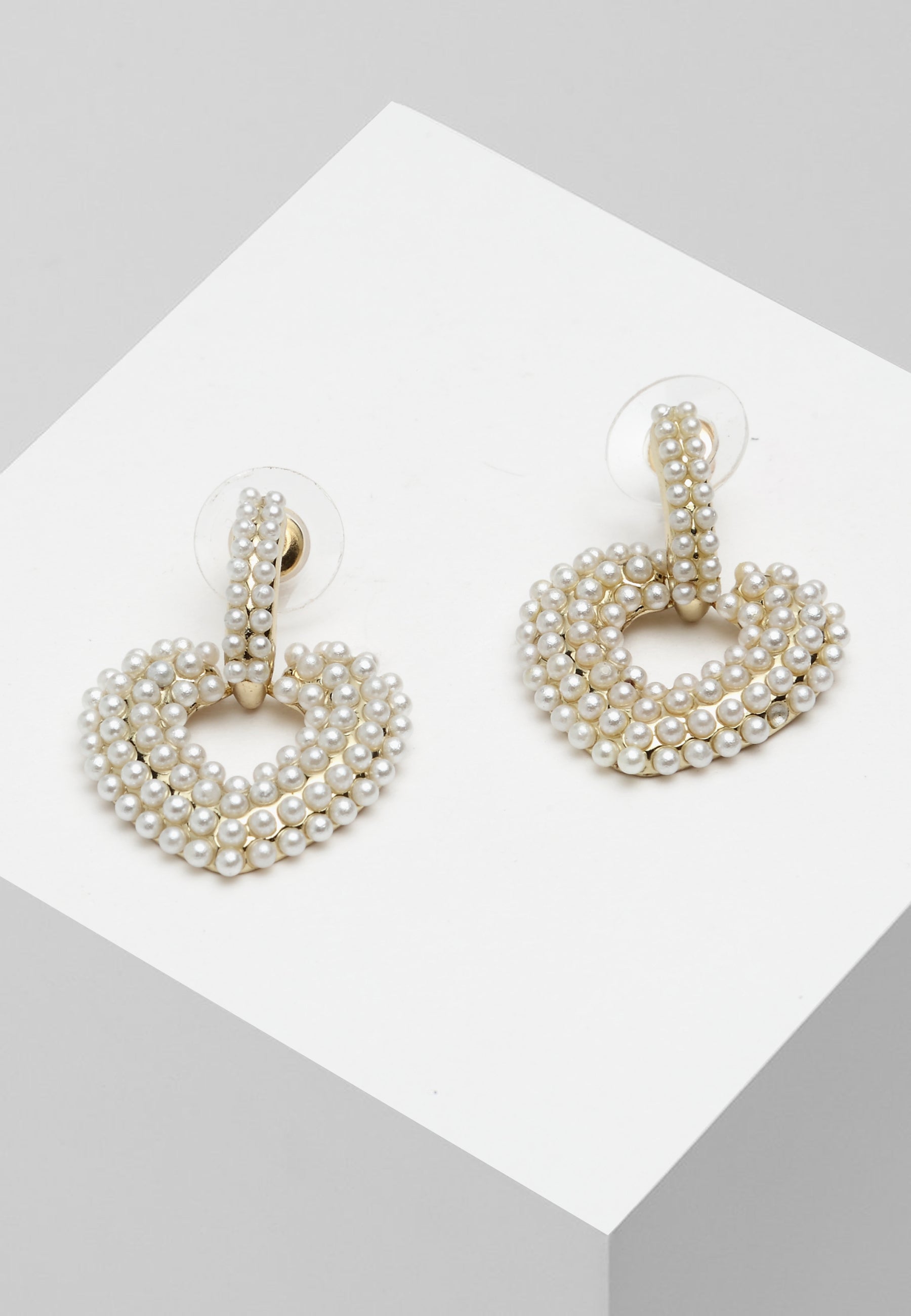 Avant-Garde Paris Beaded Heart Shaped Drop Earrings