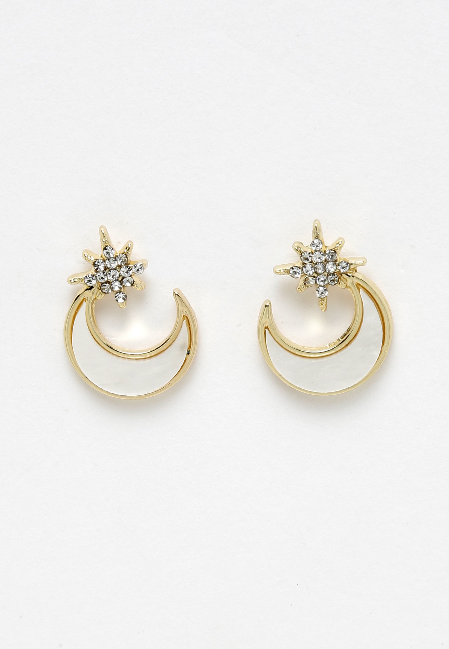 Avant-Garde Paris Mother of Pearl Moon Shaped Earrings