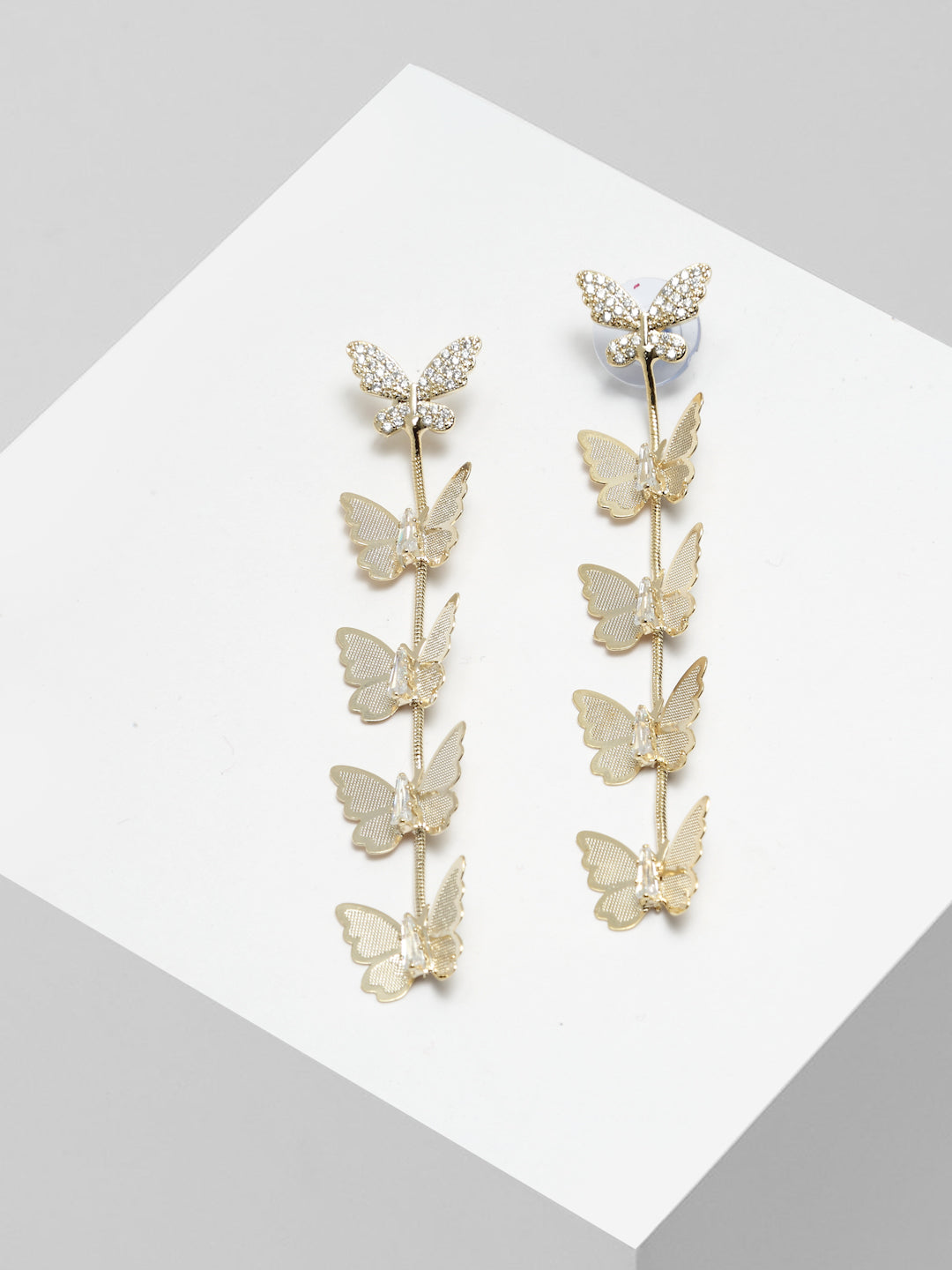 Butterfly Gold Plated Drop Earrings