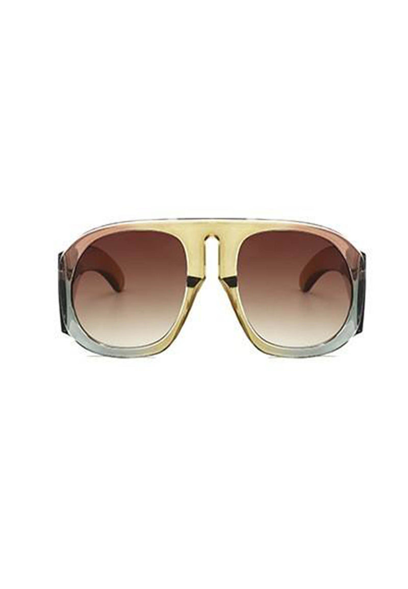 Avantgardistische Pariser runde Retro-Sonnenbrille in Übergröße