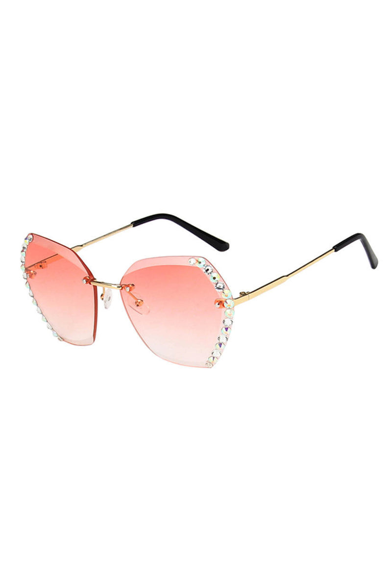 Avantgardistische Pariser luxuriöse randlose Schmetterlings-Sonnenbrille