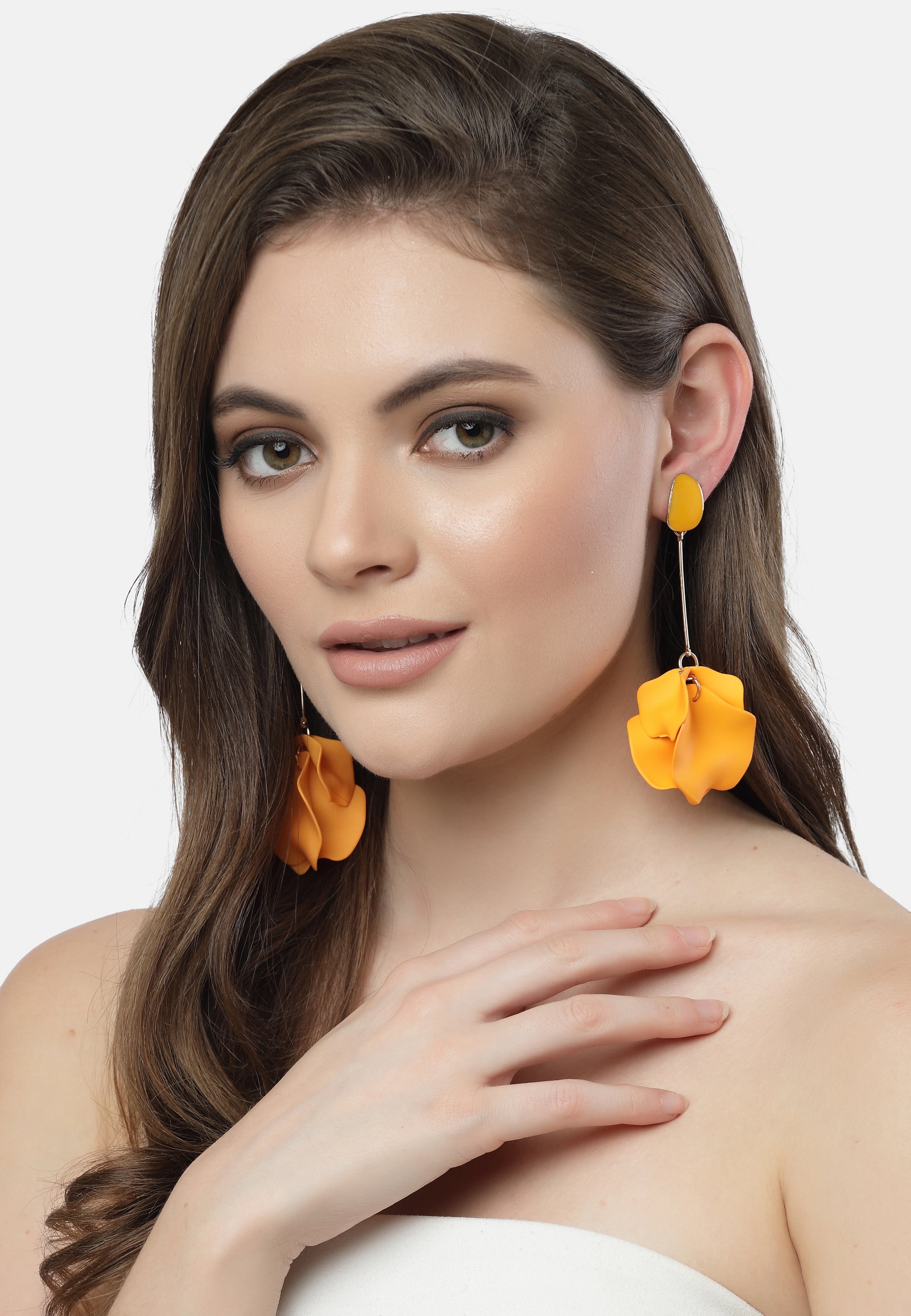 Boucles d'oreilles pétales en orange