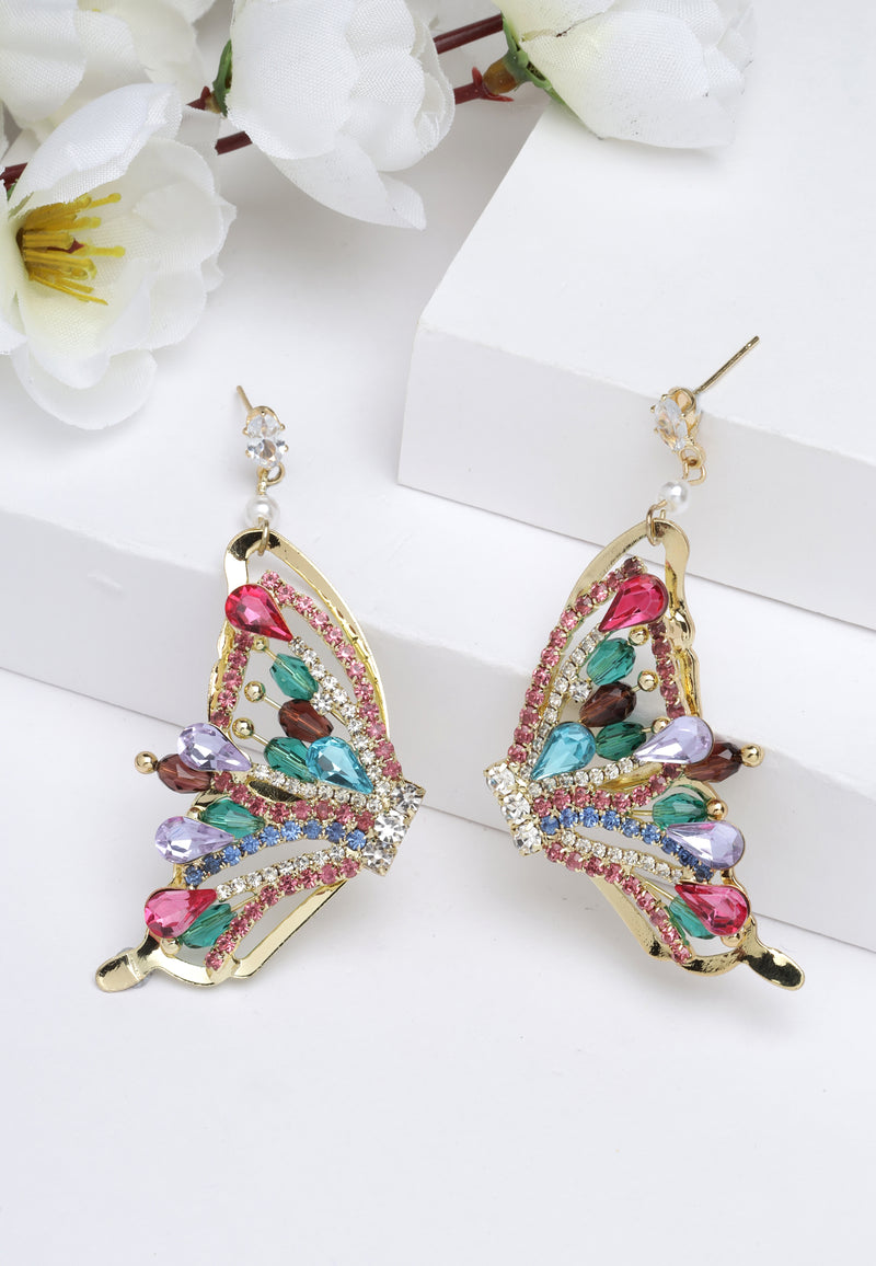 Crystals Butterfly Earrings