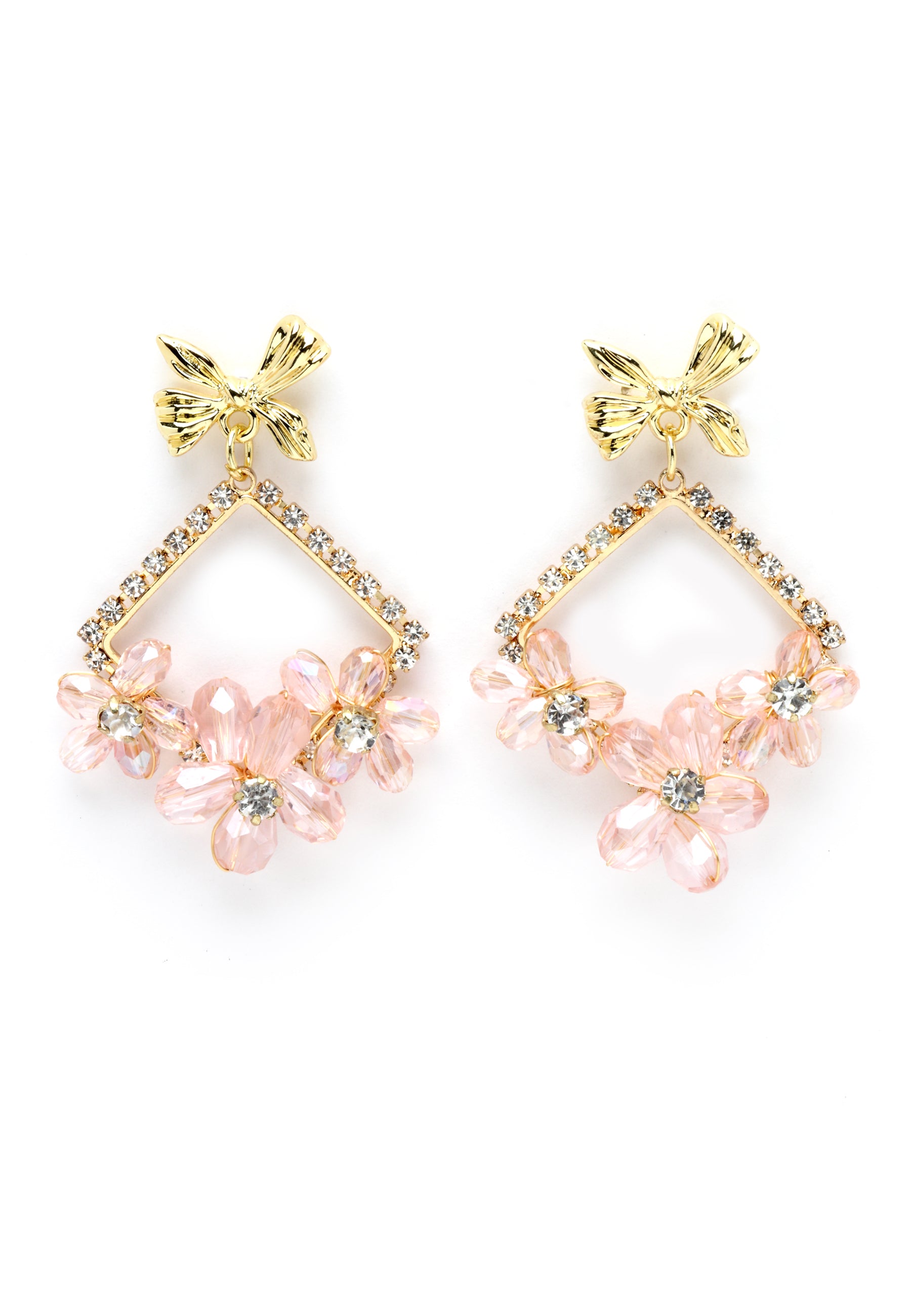 Boucles d'oreilles pendantes florales géométriques