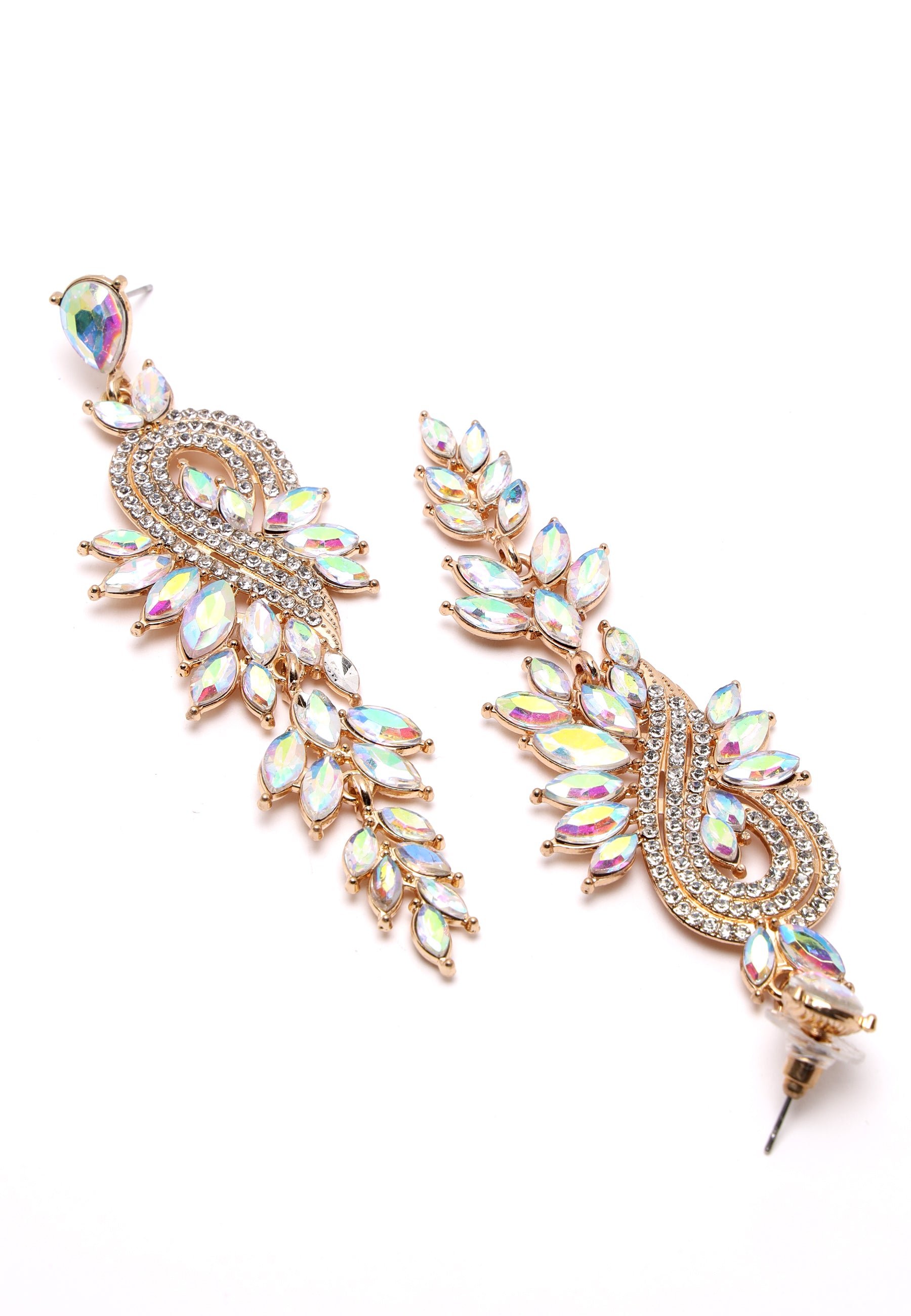 Luxury Heart and leaf chandelier earrings