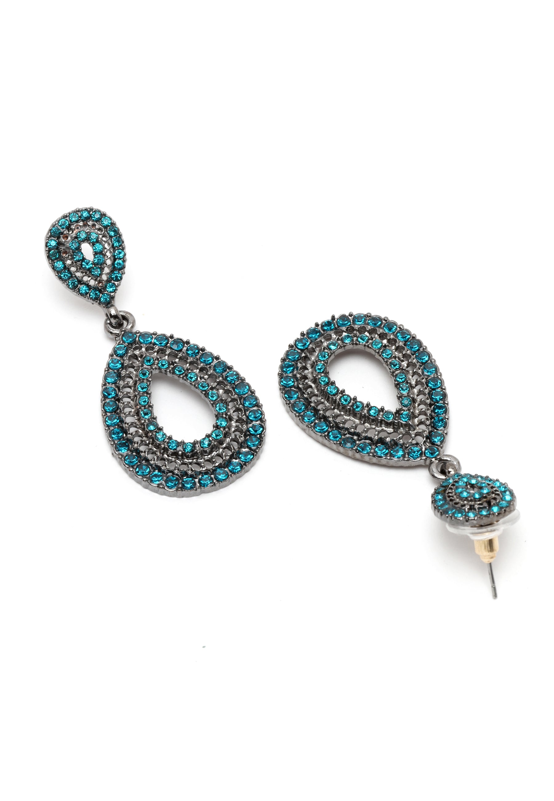 Avant-Garde Paris Crystals Studded Drop Earrings