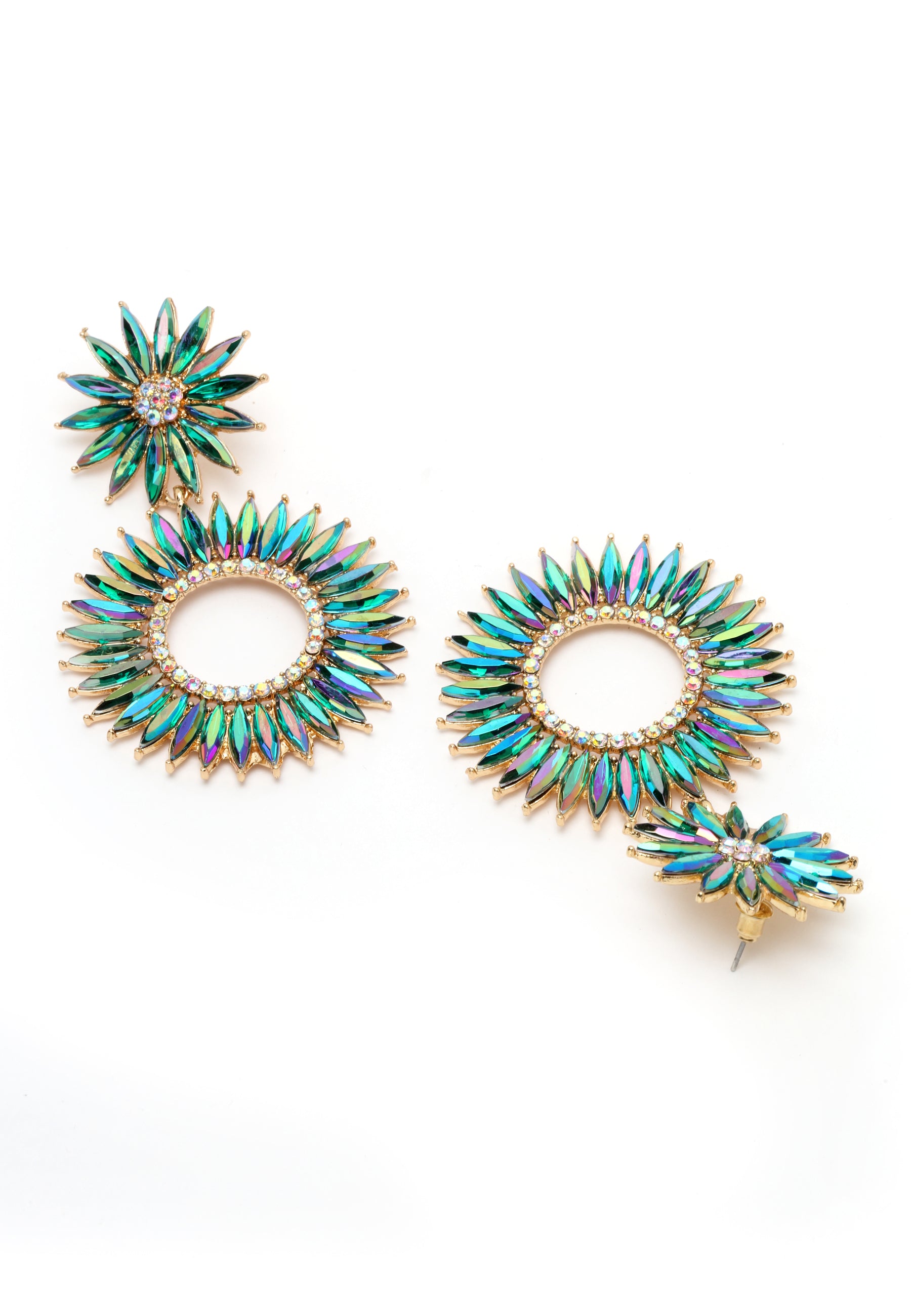 Avant-Garde Paris Crystals Studded Hoop Earrings