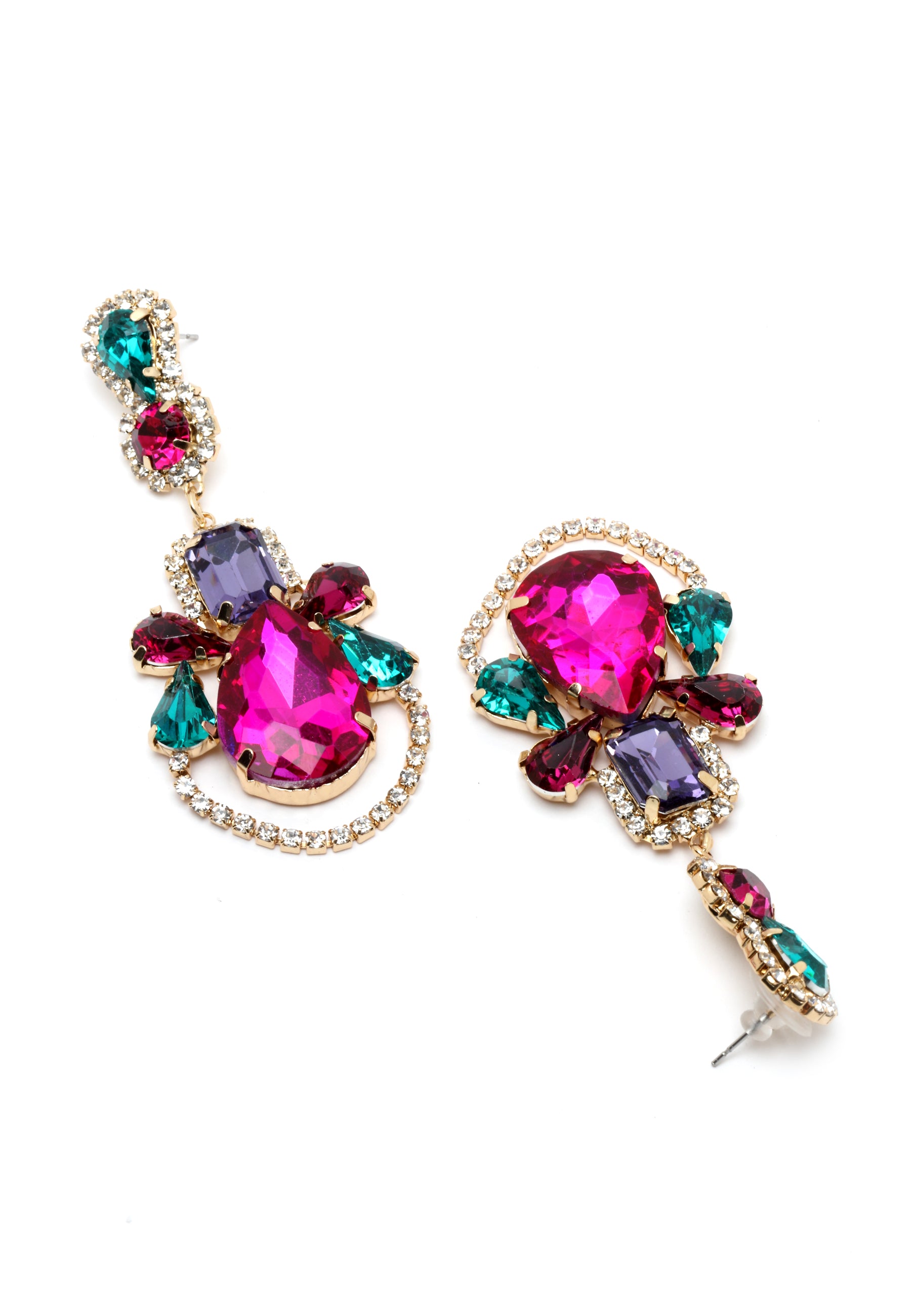 Avant-Garde Paris Elegant Crystals Studded Drop Earrings
