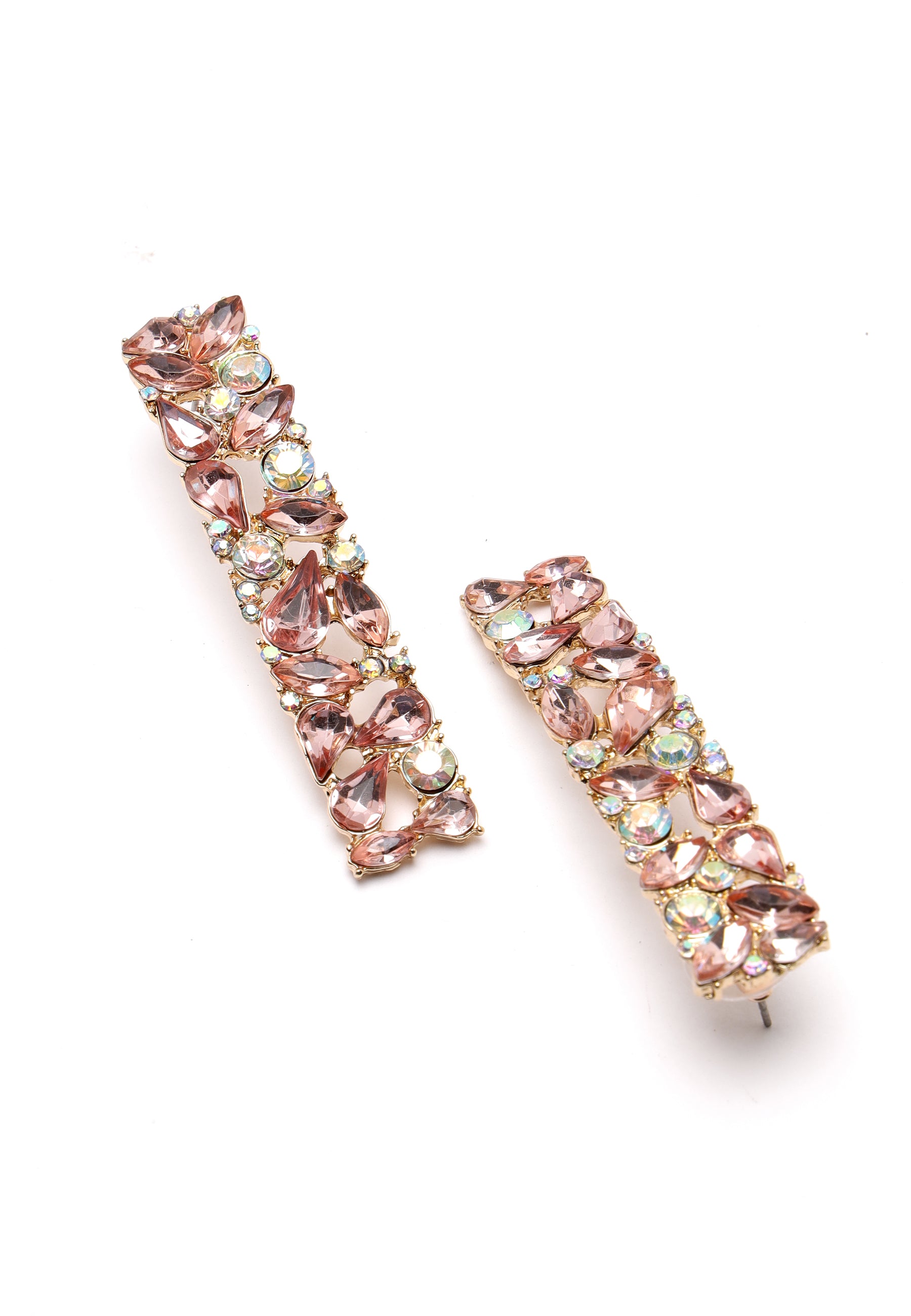 Elegant Crystals Studded Rectangle Earrings