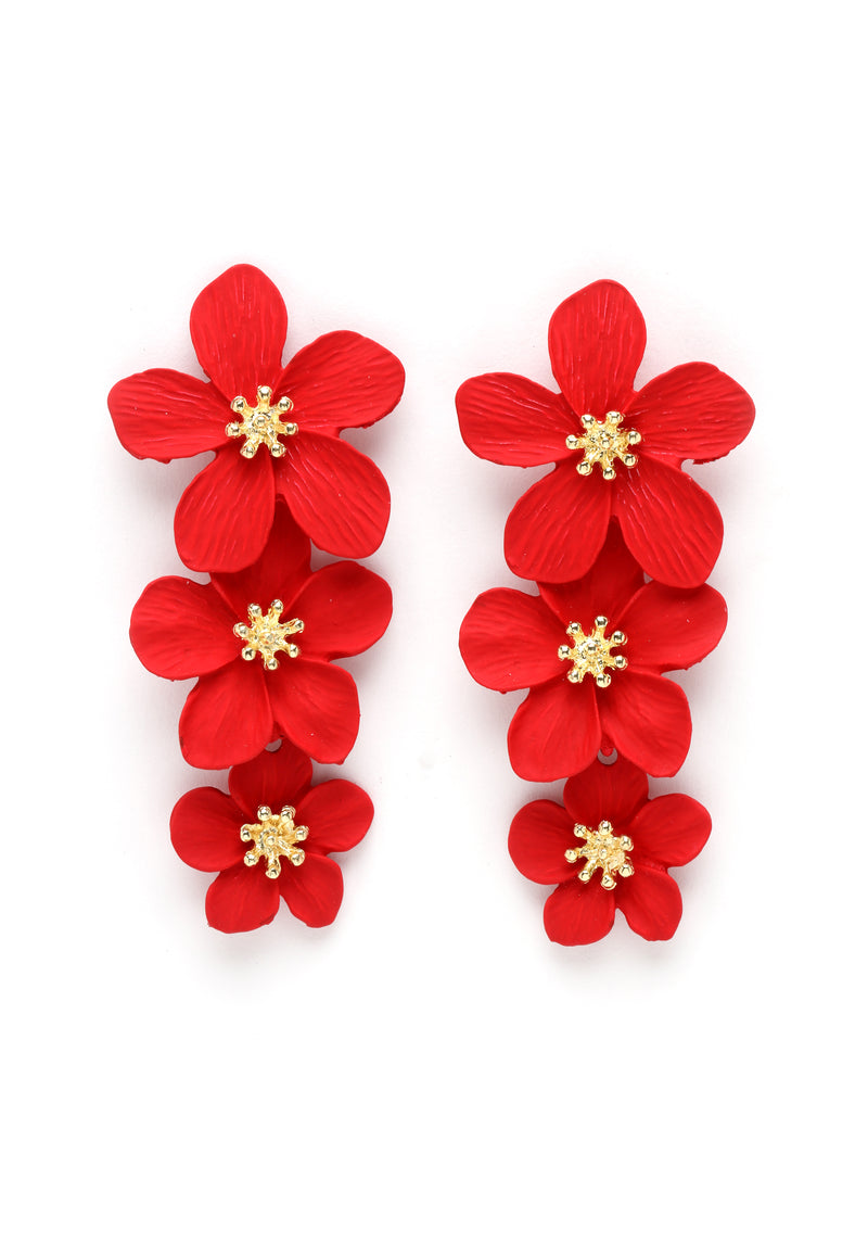 Boucles d'oreilles pendantes florales