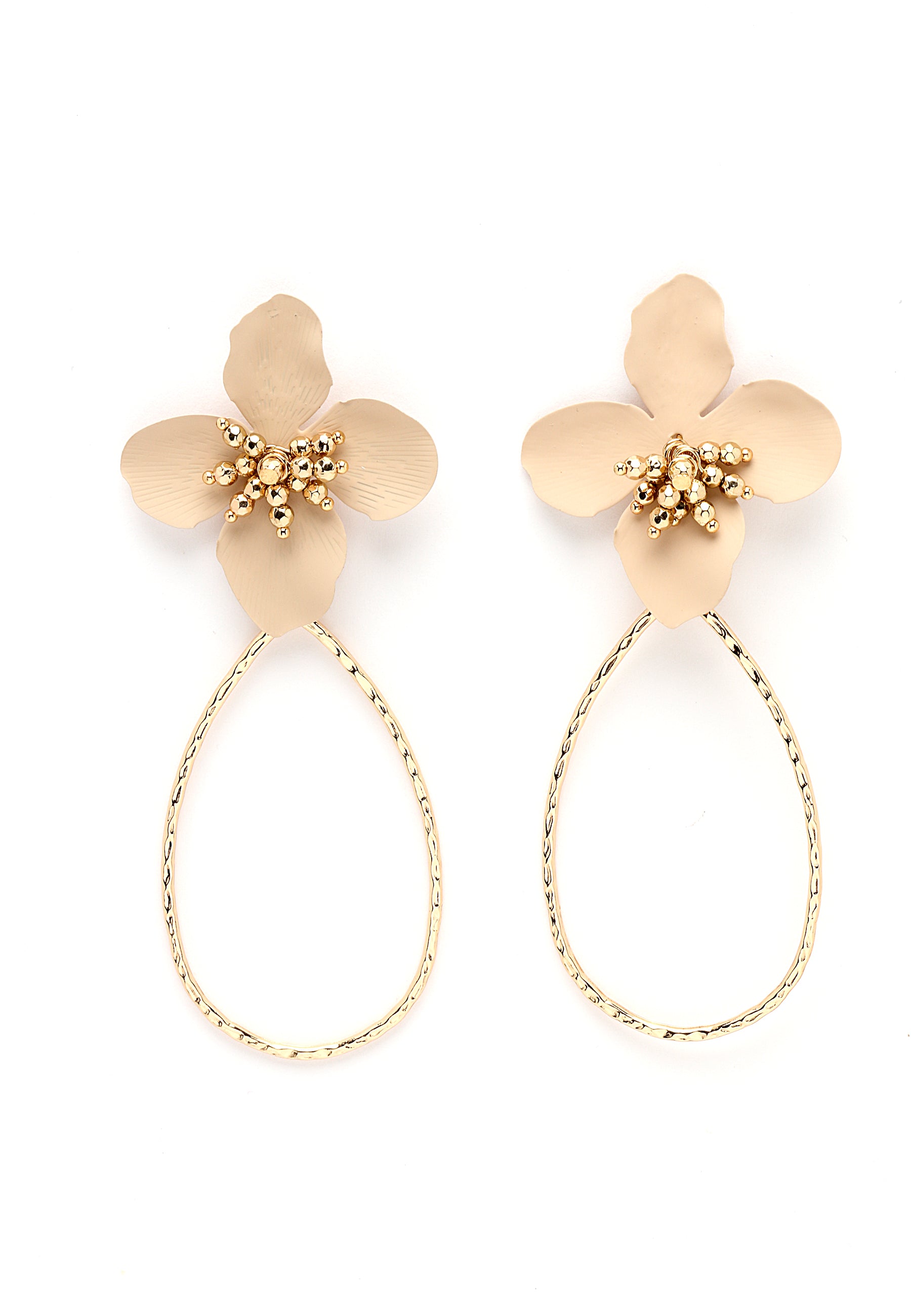 Plum Blossom Earrings in Beige