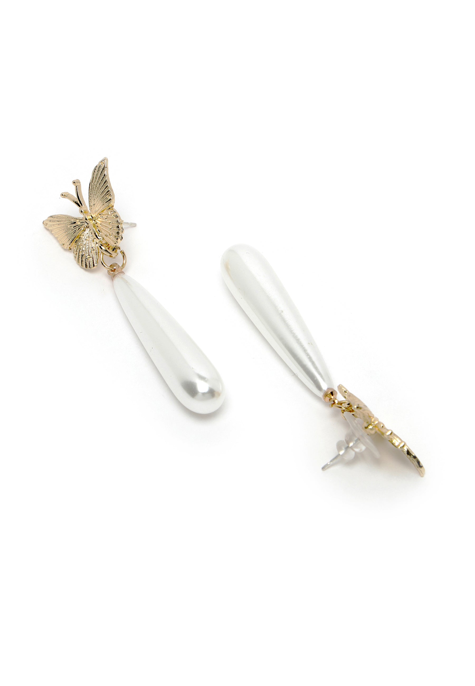 Avant-Garde Paris Gold Butterfly Pearl Crystal Earrings