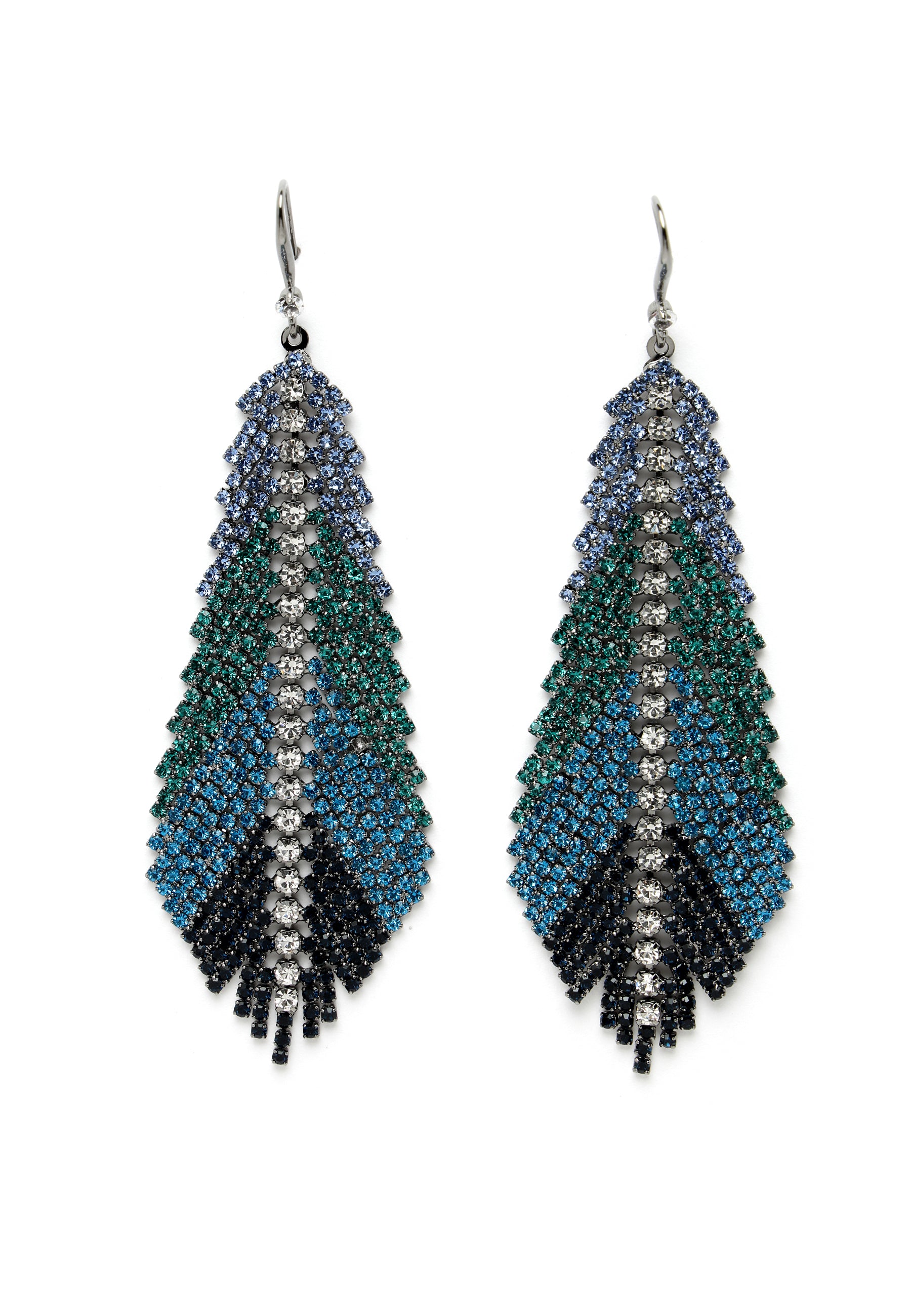 Feather Crystals Studded Earrings