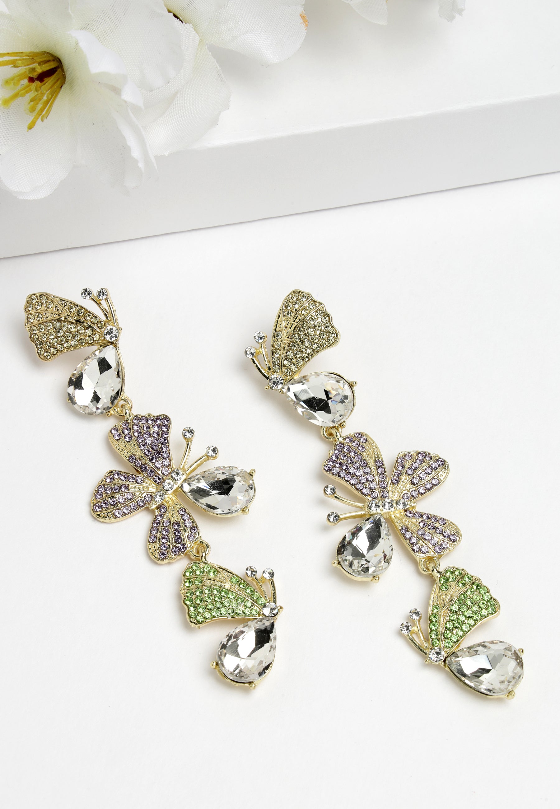 Gold Butterfly Hanging Earrings