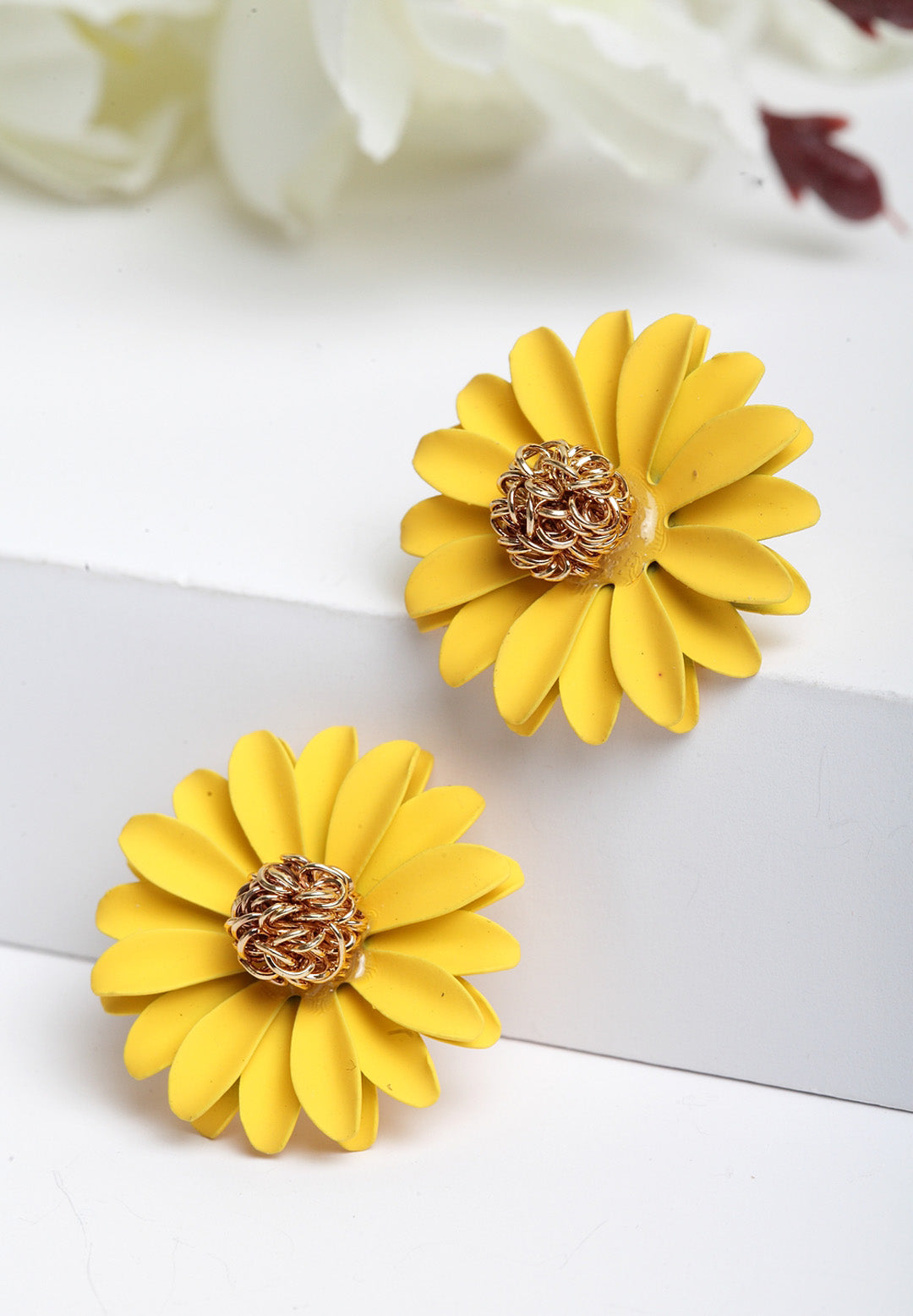 Avant-Garde Paris Flower Stud Earrings