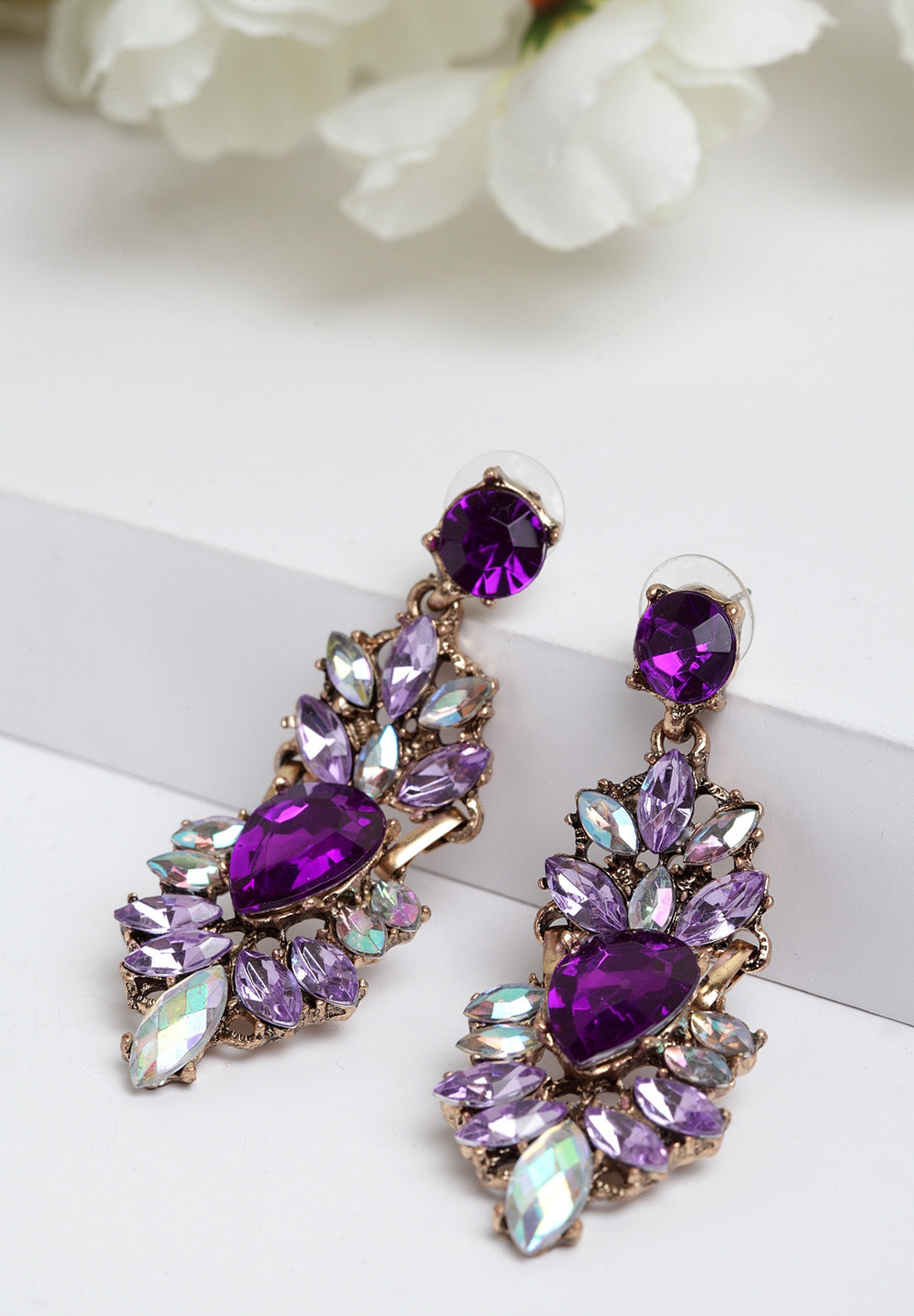 Avant-Garde Paris Mystery Purple Bohemian Multicolored Vintage Statement Earrings