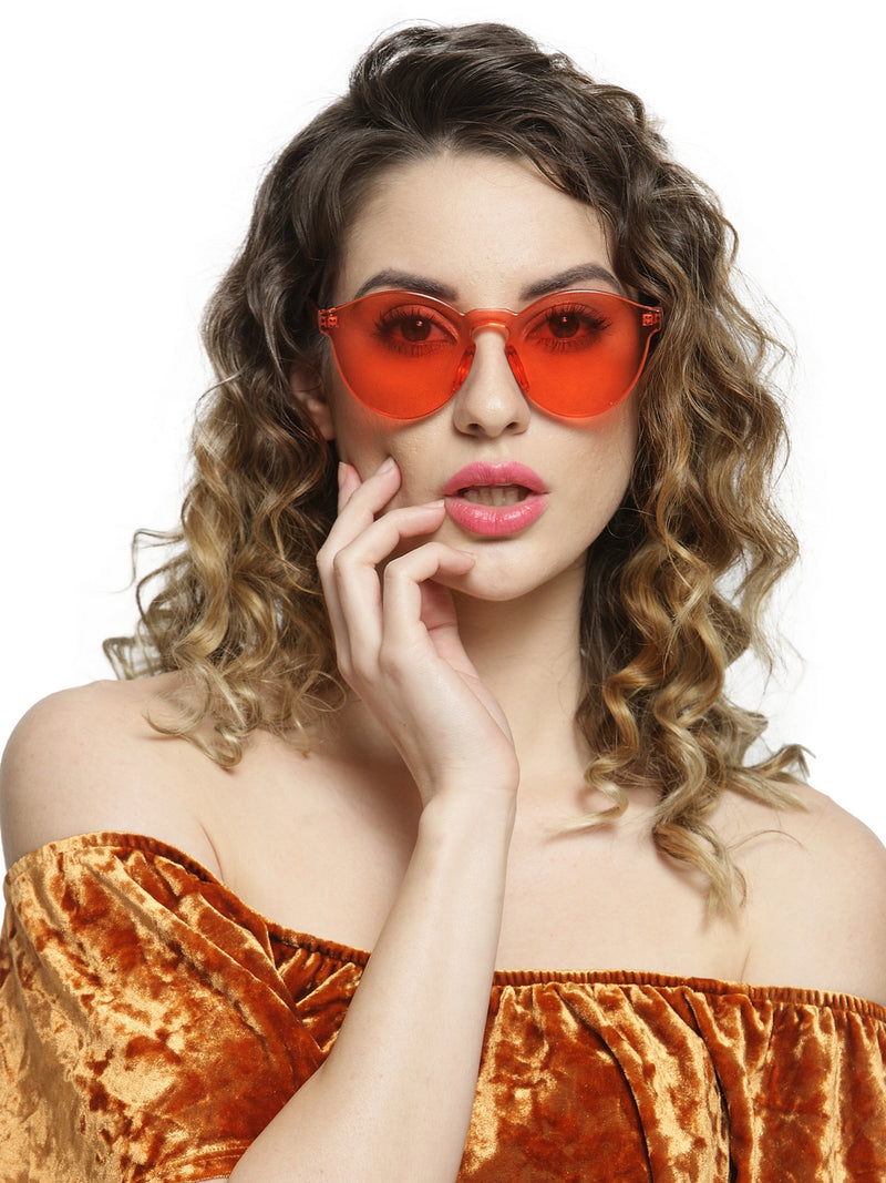 Avantgarde Paris Transparente, randlose, einteilige, bonbonfarbene Sonnenbrille